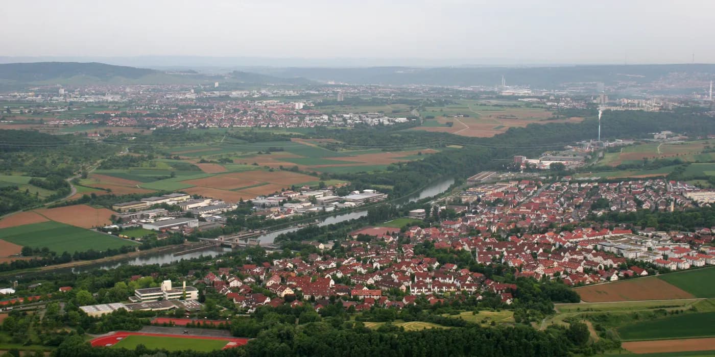 Blick auf den Ortsteil Aldingen in Remseck am Neckar